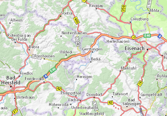 MICHELIN-Landkarte Obersuhl - Stadtplan Obersuhl - ViaMichelin