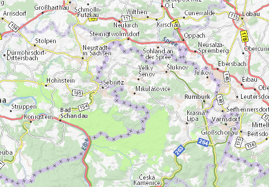 Karte Stadtplan Mikulášovice