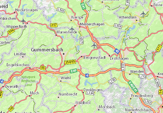 MICHELIN-Landkarte Bergneustadt - Stadtplan Bergneustadt - ViaMichelin