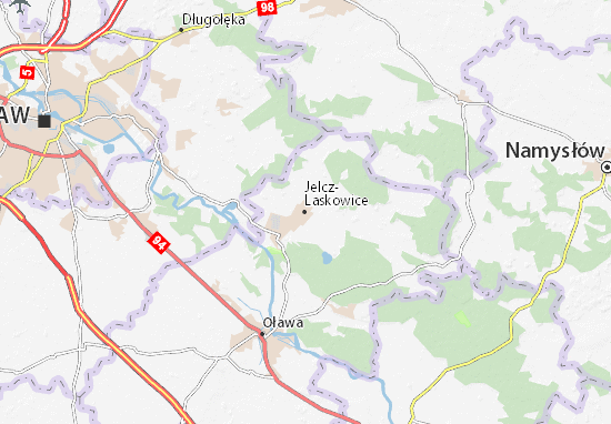 Kaart Plattegrond Jelcz-Laskowice