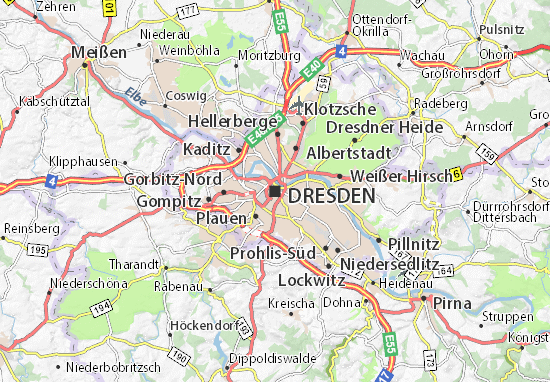 dresden auf karte Karte Stadtplan Dresden Viamichelin dresden auf karte