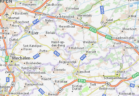 Karte Stadtplan Hulshout