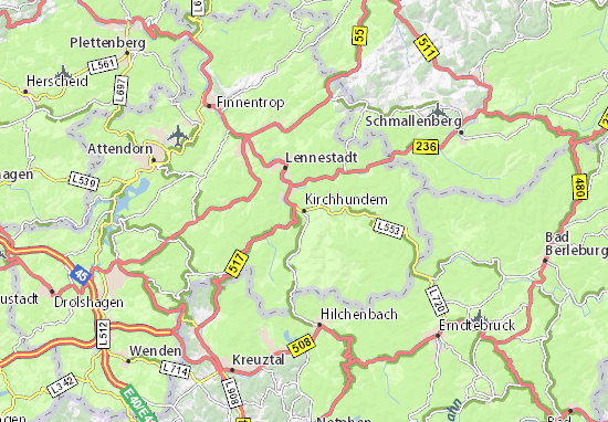 Karte Stadtplan Kirchhundem