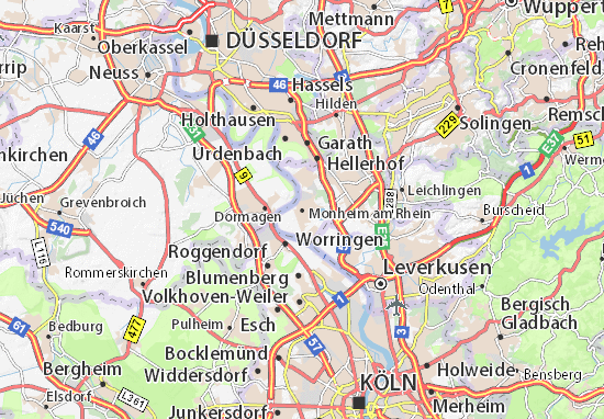 Karte Stadtplan Monheim am Rhein