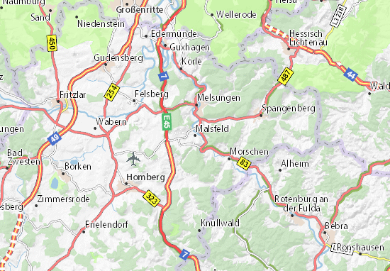 Mapa Malsfeld