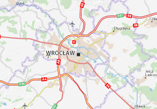 wroclaw mapa Mapa Wrocław– plan Wrocław – ViaMichelin wroclaw mapa