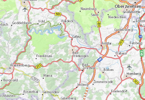 MICHELIN-Landkarte Bad Wildungen - Stadtplan Bad Wildungen - ViaMichelin