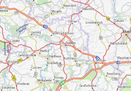 MICHELIN-Landkarte Döbeln - Stadtplan Döbeln - ViaMichelin