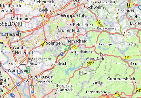 Karte Stadtplan Wermelskirchen
