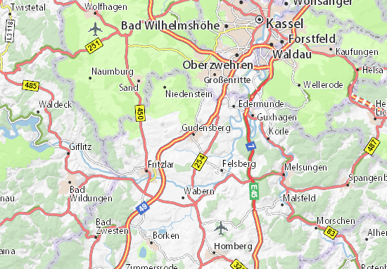 Mapa Gudensberg