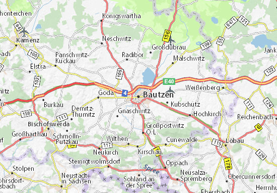 MICHELIN-Landkarte Bautzen - Stadtplan Bautzen - ViaMichelin