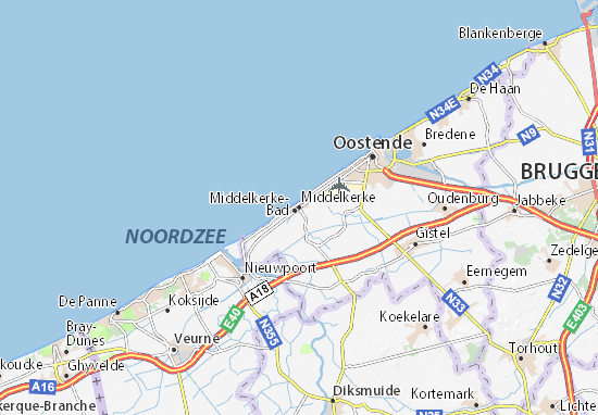 Mapa Middelkerke