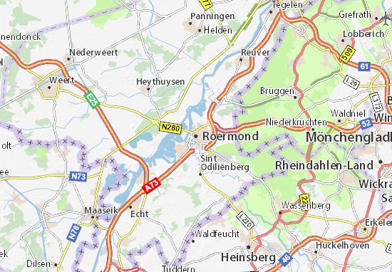 Karte, Stadtplan Roermond - ViaMichelin