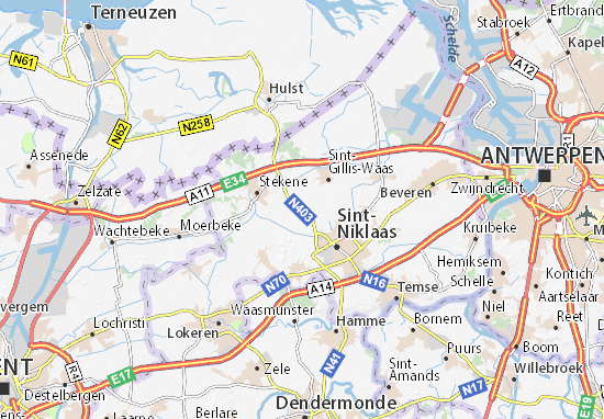 Mapa Sint-Pauwels