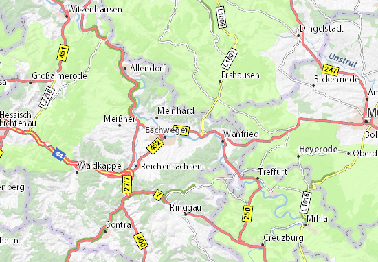MICHELIN-Landkarte Schwebda - Stadtplan Schwebda - ViaMichelin