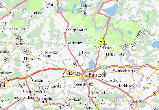 Karte Stadtplan Radibor