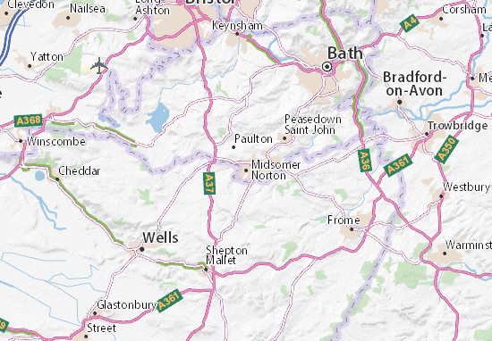 MICHELIN-Landkarte Midsomer Norton - Stadtplan Midsomer Norton