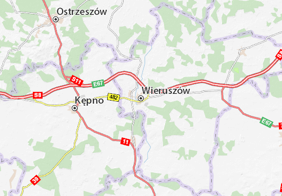 Karte Stadtplan Wieruszów