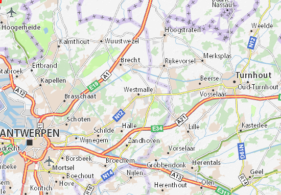 MICHELIN-Landkarte Malle - Stadtplan Malle - ViaMichelin