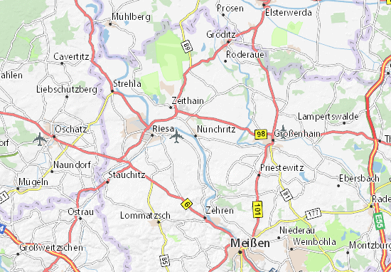 Karte Stadtplan Nünchritz