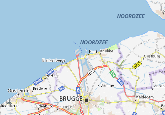 Karte Stadtplan Zeebrugge