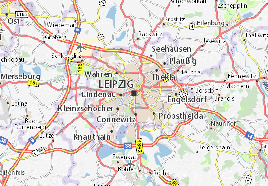 karte von leipzig und umgebung Karte Stadtplan Leipzig Viamichelin karte von leipzig und umgebung