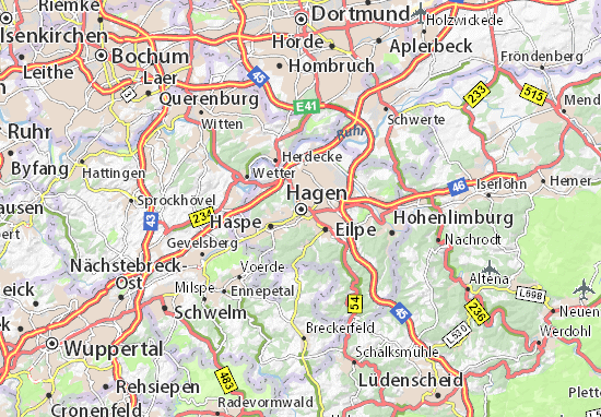 Michelin Landkarte Hagen Stadtplan Hagen Viamichelin