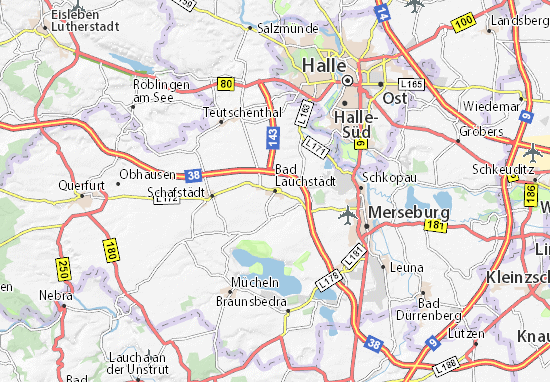 MICHELIN-Landkarte Bad Lauchstädt - Stadtplan Bad Lauchstädt - ViaMichelin