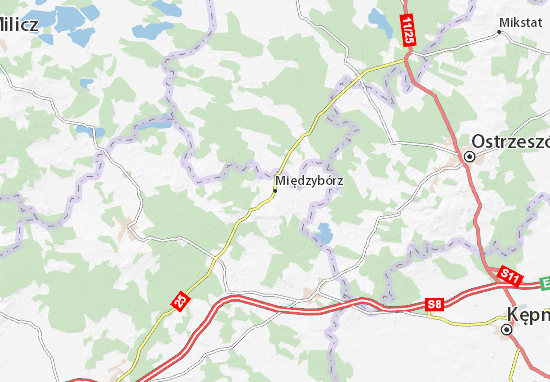 Karte Stadtplan Międzybórz