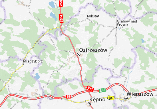 Karte Stadtplan Ostrzeszów