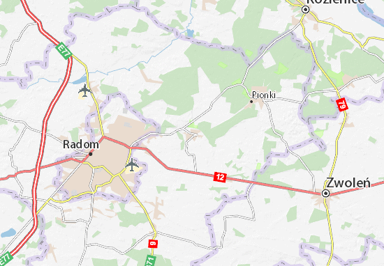 Karte Stadtplan Jedlnia-Letnisko