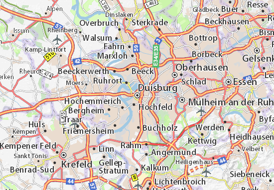 Michelin Landkarte Duisburg Stadtplan Duisburg Viamichelin
