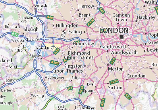 Mapa Twickenham