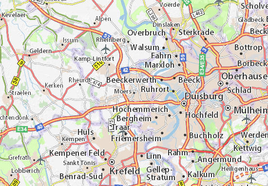 moers karte deutschland Karte Stadtplan Moers Viamichelin moers karte deutschland