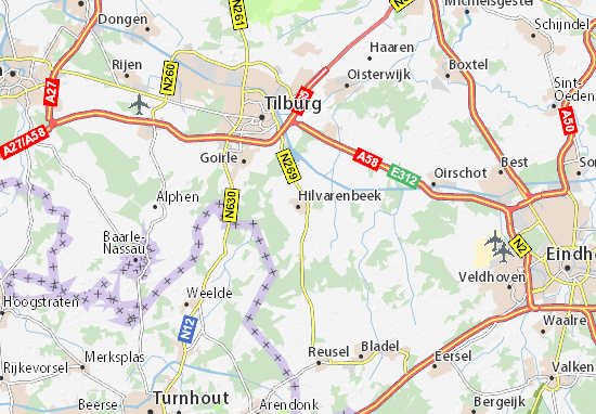 Karte Stadtplan Hilvarenbeek