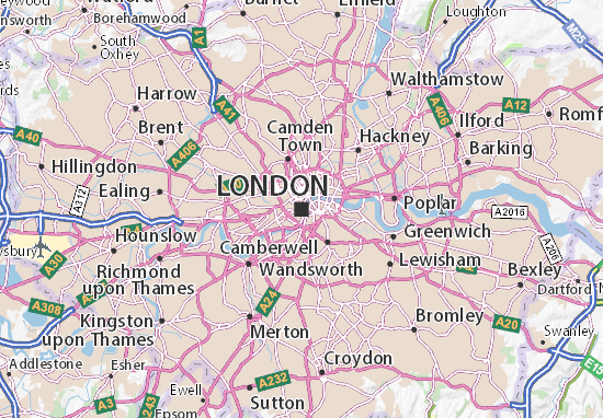 mapa de londres e arredores Mapa Londres Plano Londres Viamichelin mapa de londres e arredores