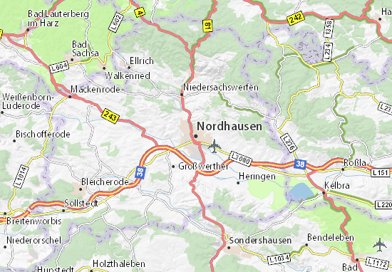 Kaart Plattegrond Nordhausen