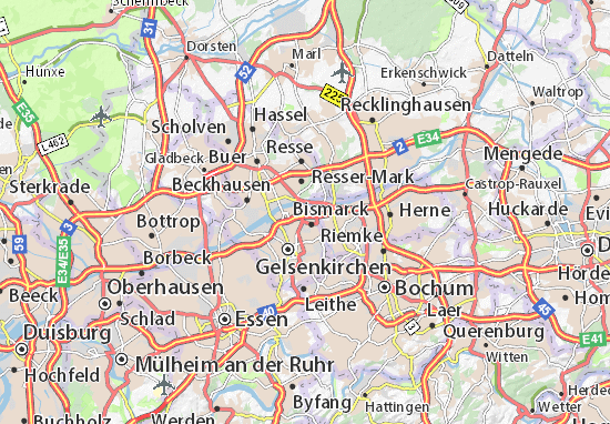 Michelin Landkarte Ruhr Zoo Stadtplan Ruhr Zoo Viamichelin