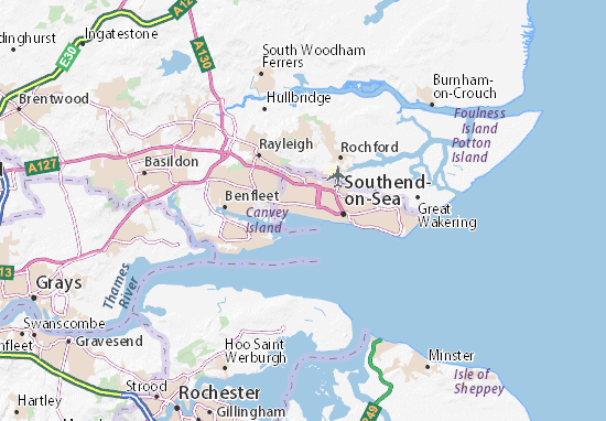 Mapa Leigh-on-Sea