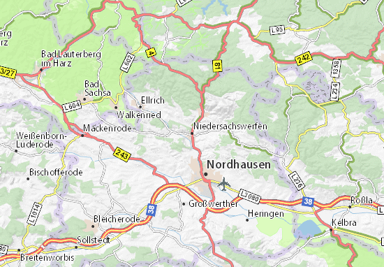 Karte Stadtplan Niedersachswerfen