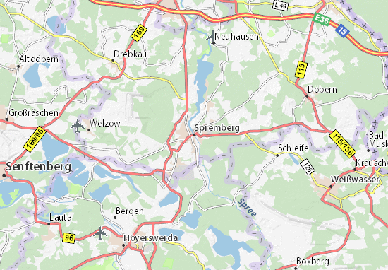 MICHELIN-Landkarte Spremberg - Stadtplan Spremberg - ViaMichelin