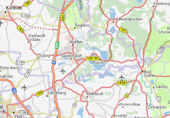 Karte, Stadtplan Bitterfeld - ViaMichelin