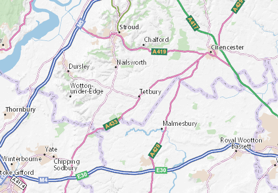 Mapa Tetbury