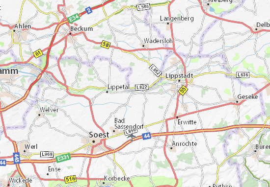 MICHELIN-Landkarte Eickelborn - Stadtplan Eickelborn - ViaMichelin