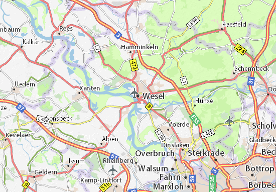 Karte Stadtplan Wesel