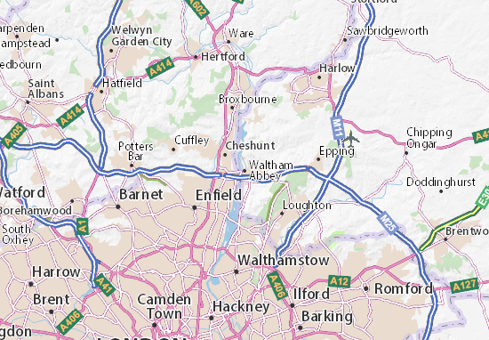 Mapa Waltham Abbey