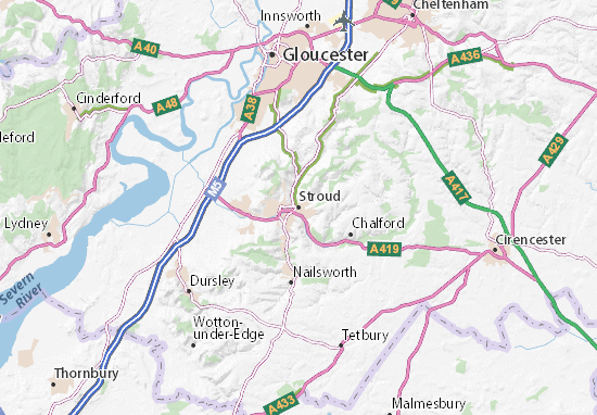 Karte Stadtplan Stroud