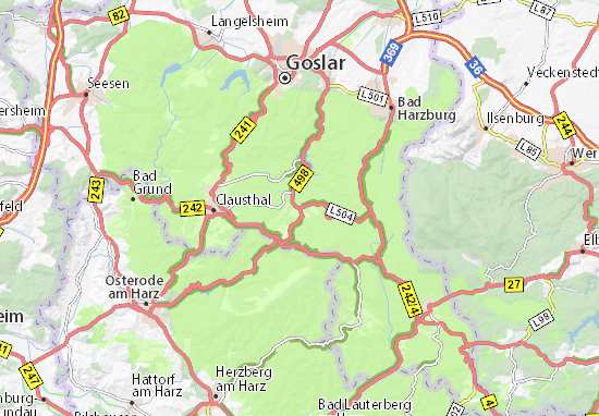 altenau harz karte Karte Stadtplan Altenau Viamichelin altenau harz karte