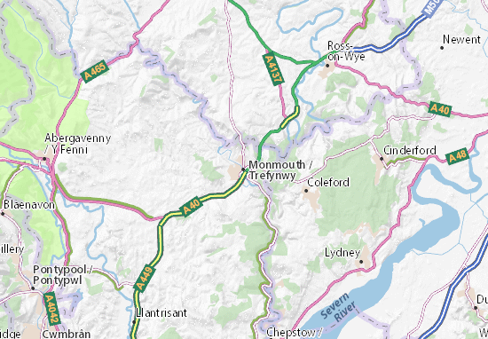 Kaart MICHELIN Monmouth - plattegrond Monmouth - ViaMichelin