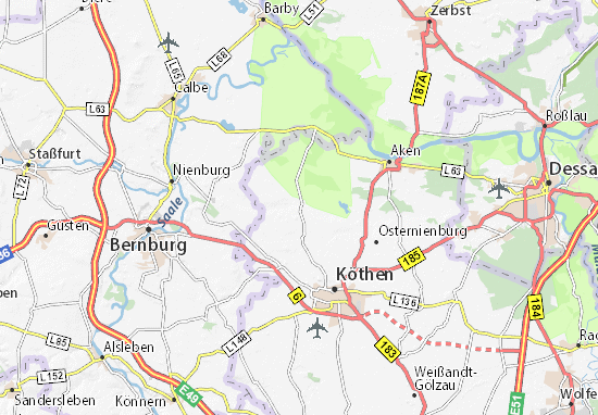 MICHELIN-Landkarte Wulfen - Stadtplan Wulfen - ViaMichelin